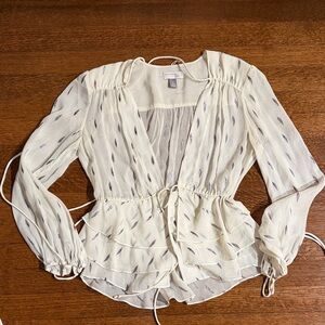 Olivia Palermo Elegant Cream Women's Top